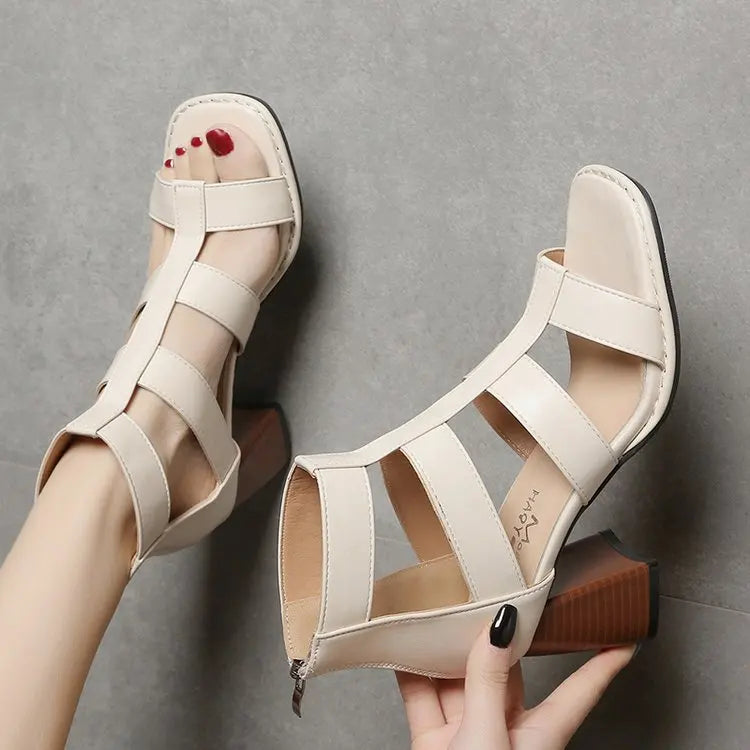 DRES237 KADIN TOPUKLU SANDALET